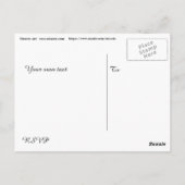 レトロモダンデルフィニウム花 ポストカード (裏面)