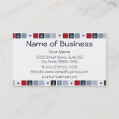 レトロモダンネイビーとレッドいかりガーリーハート 名刺 (裏面)