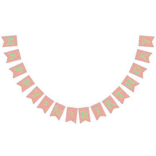 レトロモダンハッピーファーストバースデーバント バンティングフラッグ (全)