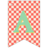 レトロモダンハッピーファーストバースデーバント バンティングフラッグ (第2の旗)