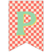 レトロモダンハッピーファーストバースデーバント バンティングフラッグ (第3の旗)