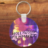 レトロモダンハリウッド映画作家ピンク キーホルダー (正面)