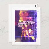 レトロモダンハリウッド映画作家ピンク ポストカード (正面/裏面)