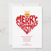 レトロモダンハート メリークリスマス ラブ シーズンカード (正面)