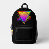 レトロモダンバスケットボール プリントバックパック (正面)