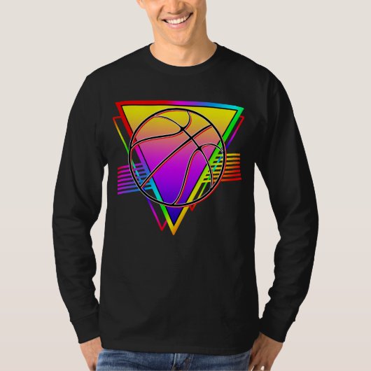 レトロモダンバスケットボール Tシャツ (正面)