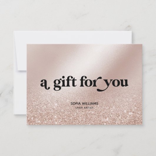 レトロモダンバラ金ゴールド証明書ギフトカード (正面)