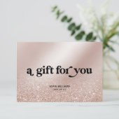 レトロモダンバラ金ゴールド証明書ギフトカード (スタンド正面)