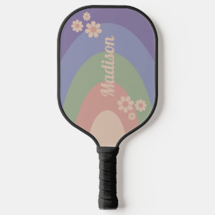 レトロモダンパステルアーパーソナライズされたチ ピックルボールラケット