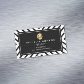 レトロモダンパターン金ゴールドモノグラム磁気 マグネット名刺 (インサイチュ)