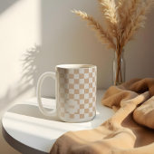 レトロモダンパタ市松模様にーンカスタムモノグラム コーヒーマグカップ