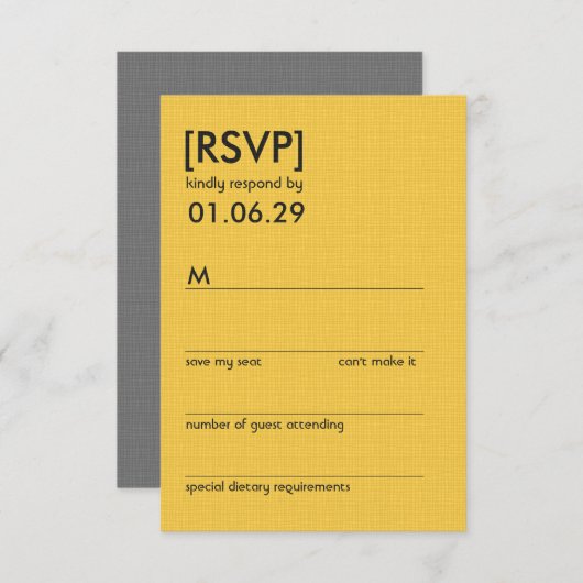 レトロモダンパーフェクトチェアペアEamesウェディングRSVP 出欠カード (正面/裏面)