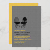 レトロモダンパーフェクトチェアペアEames Wedding Invite 招待状 (正面/裏面)