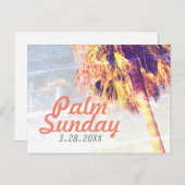 レトロモダンパーム日曜日インオレンジ ポストカード (正面/裏面)
