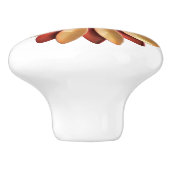 レトロモダンヒッパイオレンジデイジーフラワーフローラ春 セラミックノブ (側面)