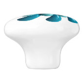 レトロモダンヒッパイブルー熱狂するフラワーフローラ春 セラミックノブ (側面)