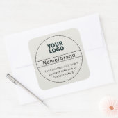 レトロモダンビジネス情報ま連絡たはブランド情報 スクエアシール (封筒)