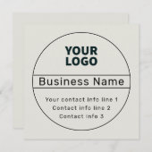 レトロモダンビジネス情報ま連絡たはブランド情報 招待状 (正面/裏面)