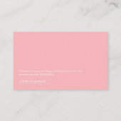 レトロモダンピンクとホワイトのQRコードサンキューカード 名刺 (裏面)
