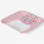 レトロモダンピンクディスコボール70s 80sブライダルシャワー ペーパープレート (傾斜あり)