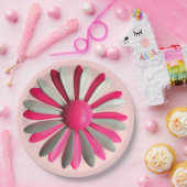 レトロモダンピンクフラワーフローラ春ガーデンパーティー ペーパープレート (パーティー)