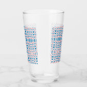 レトロモダンピンクブルーチェッカーボード抽象芸術 タンブラーグラス (右)