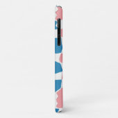 レトロモダンピンクブルーチェッカーボード抽象芸術 Case-Mate iPhoneケース (裏面/左)