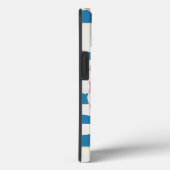 レトロモダンピンクブルーチェッカーボード抽象芸術 Case-Mate iPhoneケース (裏面 / 右)