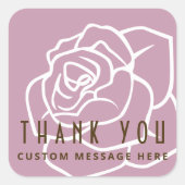 レトロモダンピンクローズフラワーサンキュービョウ スクエアシール (正面)