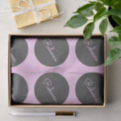 レトロモダンピンク&グレーモダン水玉模様デザイン 薄葉紙 (ギフト)