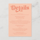 レトロモダンピーチアンドブルー結婚ズ詳細 エンクロージャーカード (正面)