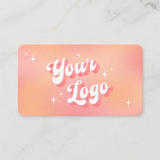 レトロモダンピーチメイクアップアーティスト美しいサロンロゴ 名刺 (正面)