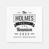 レトロモダンファミリ懇親会ロゴ スタンダードカクテルナプキン (正面)