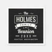 レトロモダンファミリ懇親会ロゴ スタンダードカクテルナプキン (正面)