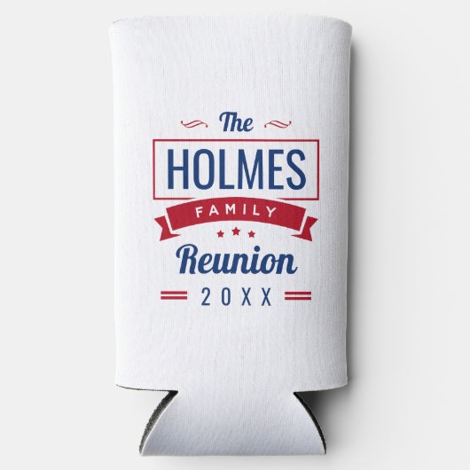 レトロモダンファミリ懇親会ロゴ スリム缶クーラー (正面)