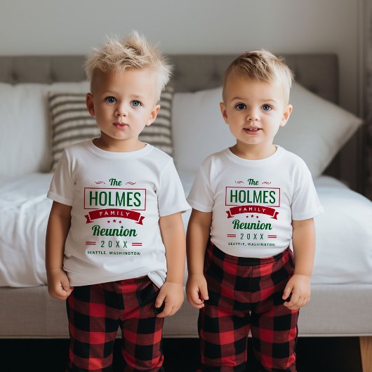 レトロモダンファミリ懇親会ロゴ ベビーTシャツ