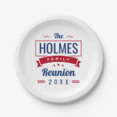 レトロモダンファミリ懇親会ロゴ ペーパープレート (正面)