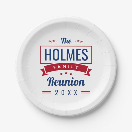 レトロモダンファミリ懇親会ロゴ ペーパープレート (正面)