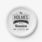 レトロモダンファミリ懇親会ロゴ ペーパープレート (正面)