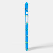 レトロモダンフィッシュ、ターコイズ、セルーリアンブルー Case-Mate iPhoneケース (裏面 / 左)