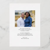 レトロモダンフォイル結婚式の日付カードを保存 箔招待状 (裏面)