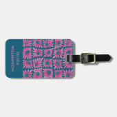 レトロモダンフローラブロックプリント ラゲッジタグ (正面横)