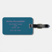 レトロモダンフローラブロックプリント ラゲッジタグ (裏面横)