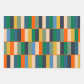 レトロモダンフローラ幾何学模様 ラッピングペーパーシート (正面3)