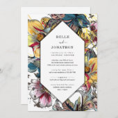 レトロモダンフローラ招待状 招待状 (正面/裏面)