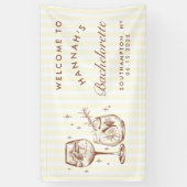 レトロモダンブラウンカクテルバチェロレッテ 横断幕 (縦)