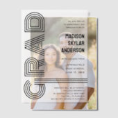 レトロモダンブラッククールタイポグラフィ卒業 ベラム紙招待状 (オフセット (カップル))