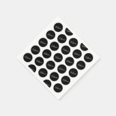 レトロモダンブラック&ホワイト水玉模様デザイン スタンダードカクテルナプキン (角)