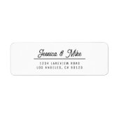 レトロモダンブラック&ホワ結婚イト差出人住所 ラベル (正面)