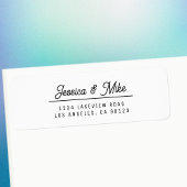 レトロモダンブラック&ホワ結婚イト差出人住所 ラベル